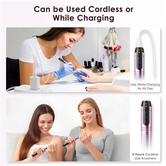 Cordless Nail Drill Electric File: Professional for Acrylic Gel Dip Powder - Picture 6 of 7